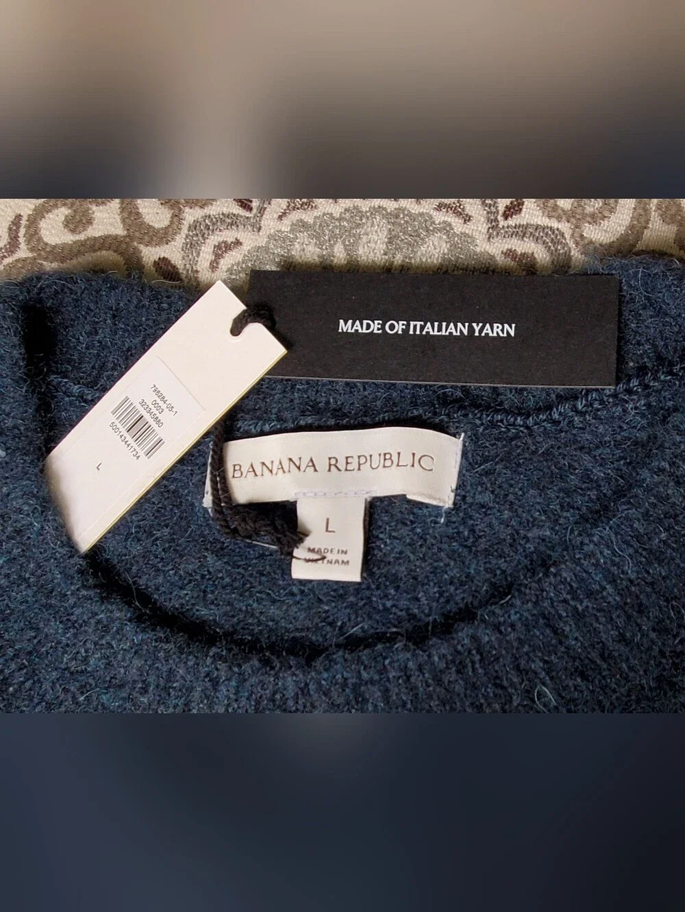 NWT Banana Republic Teal Shadow Italian Alpaca-Wool Blend Sweater Size Large